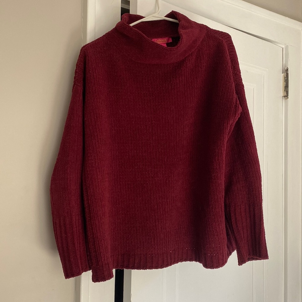 Catherine Malandrino Burgundy Cowl Neck Sweater